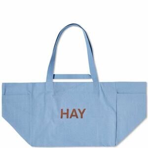 HAY Weekend Bag Sky Blue 50% Recycled Cotton W54cm Travel Tote